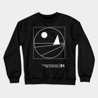 Walk On the Ocean / Minimal Style Graphic Artwork Design Crewneck Sweatshirt